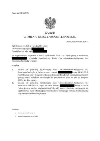 Skok Stefczyka nakaz zapłaty SKD
